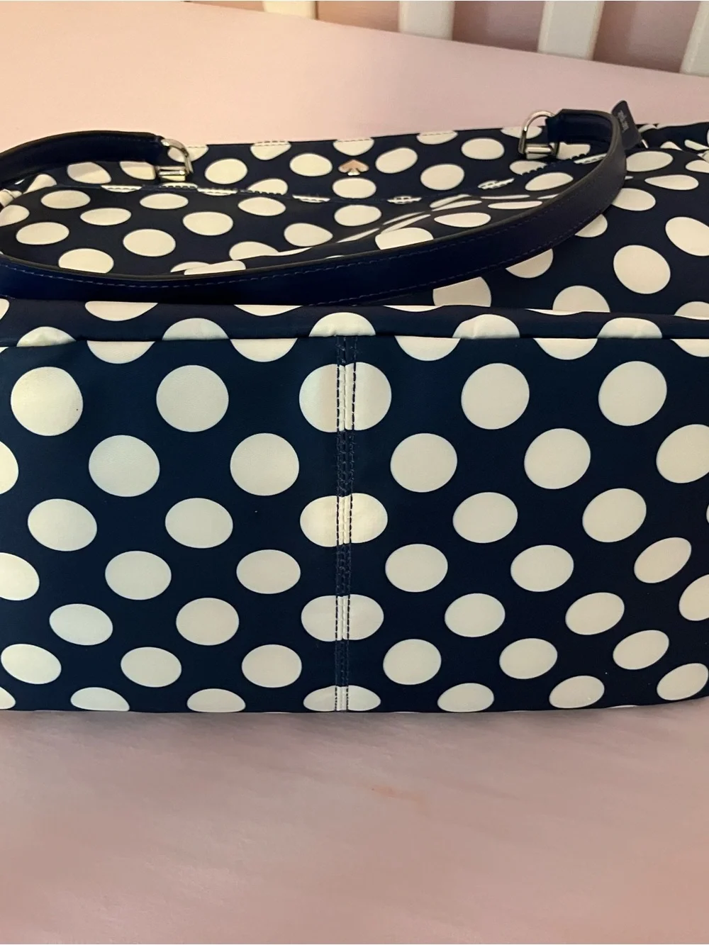 kate spade Navy and White Polka Dot Tote